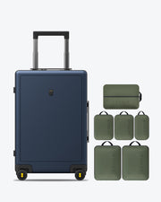 6 Packing Cubes and Textured Luggage Combo