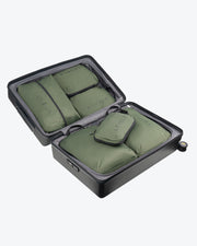 6 Packing Cubes and Textured Luggage Combo